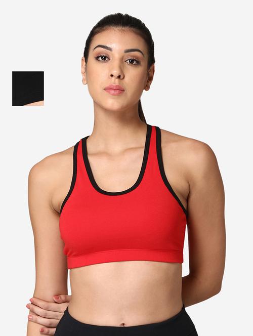 pack of 2 cotton sports bra - 19100723 - Very Small Image - 1