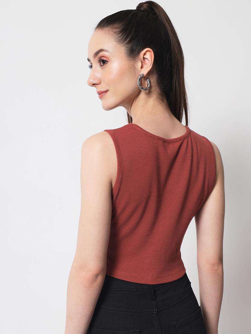 women's crop round neck top - 19101587 - Zoom Image - 3