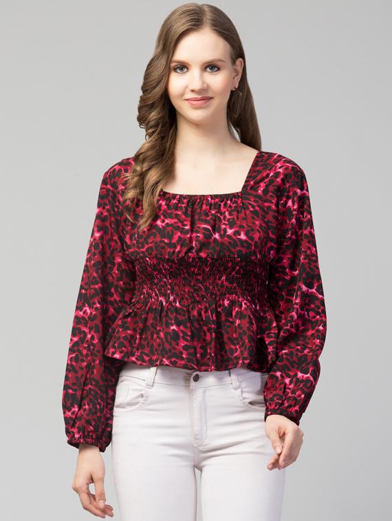 women's peplum square neck top - 19124204 - Zoom Image - 0