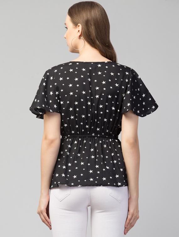 women's peplum overlap neck top - 19124212 - Zoom Image - 2