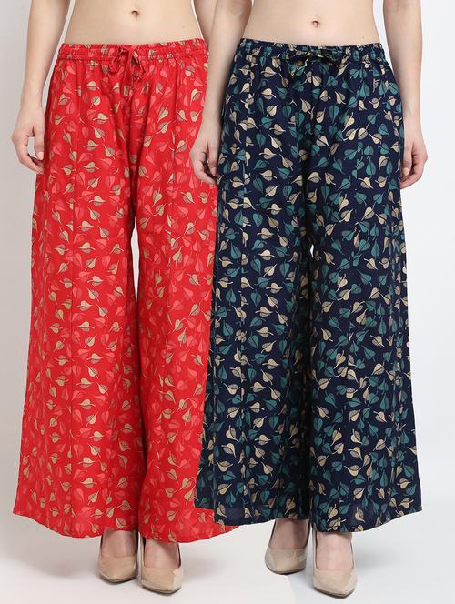 pack of 2 printed flared palazzo - 19125599 -  Standard Image - 0