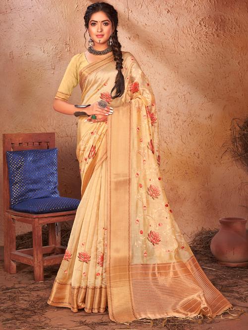 women's embroidered saree with blouse - 19126408 -  Standard Image - 0