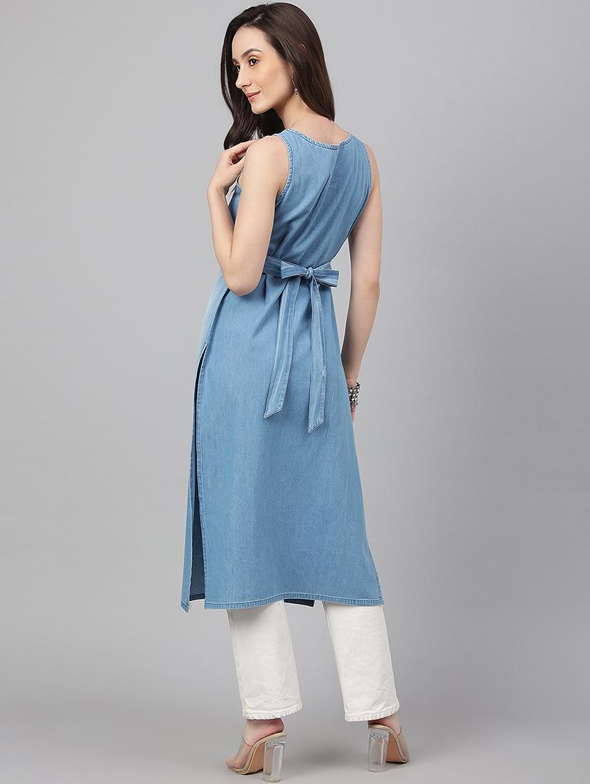 women's straight kurta - 19128345 - Standard Image - 2