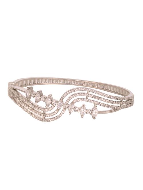 white brass bangle bracelet - 19133803 - Standard Image - 0