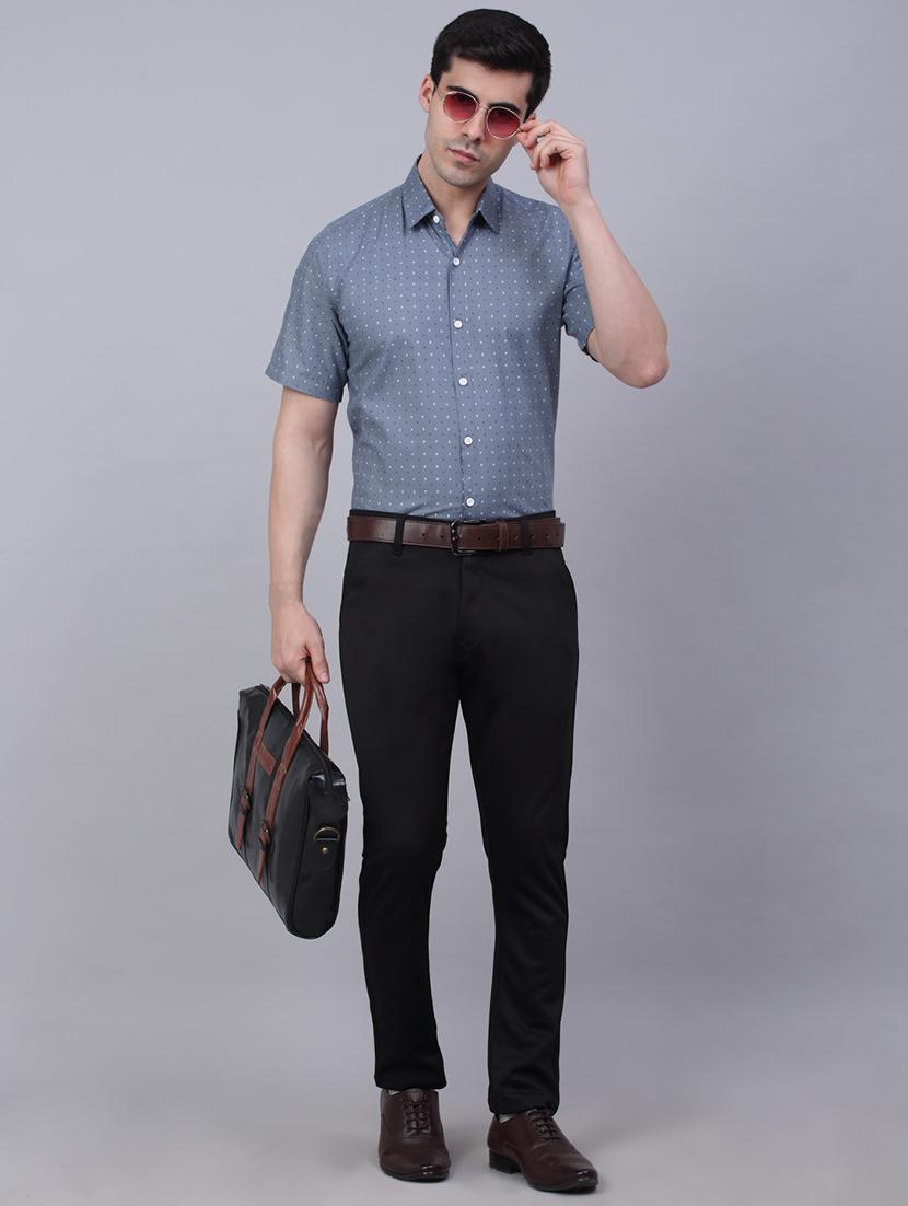 mens micro print formal shirt - 19144584 - Zoom Image - 3