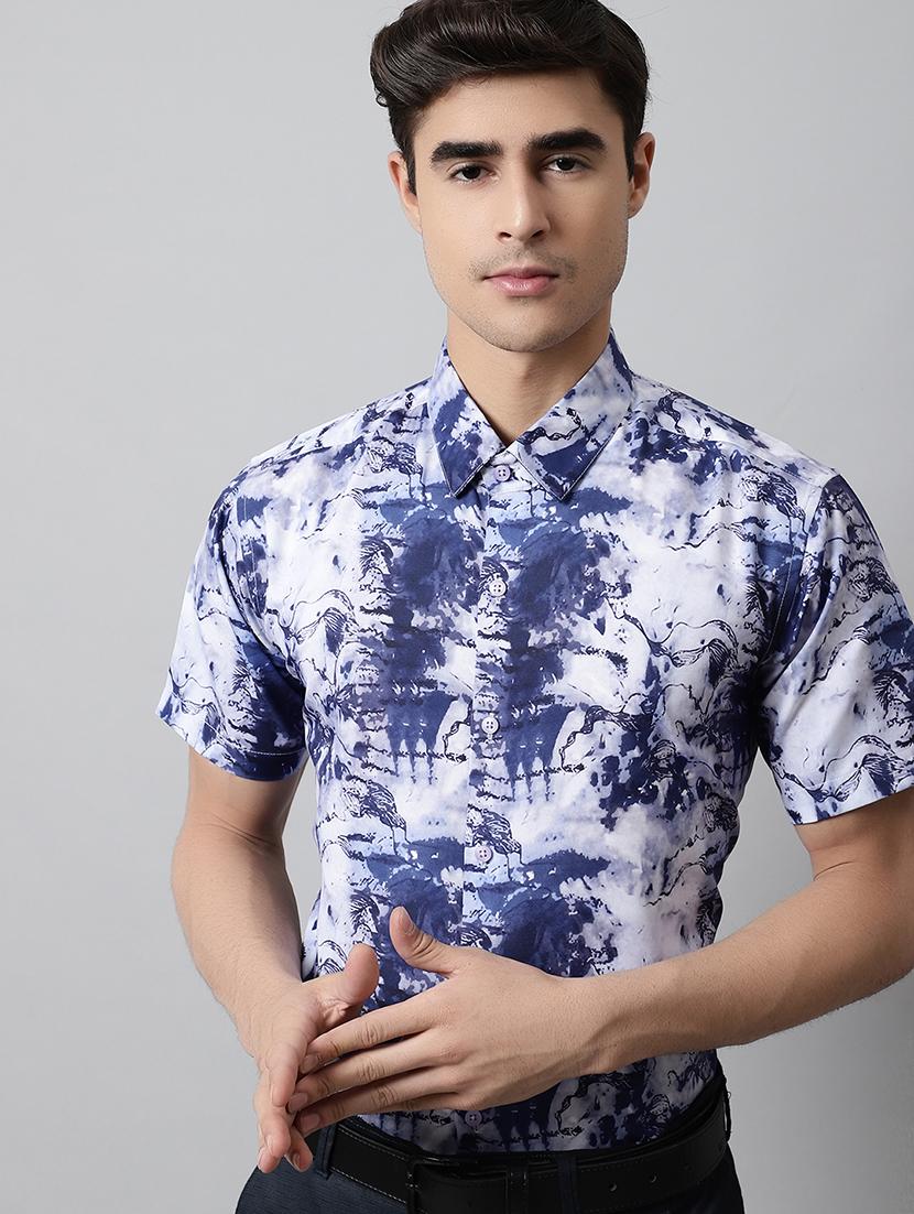 mens printed formal shirt - 19144597 - Zoom Image - 0