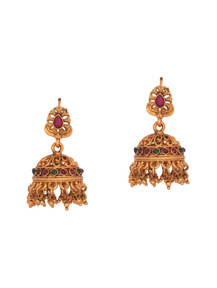 gold plated long necklace with earrings - 19157697 - Standard Image - 3