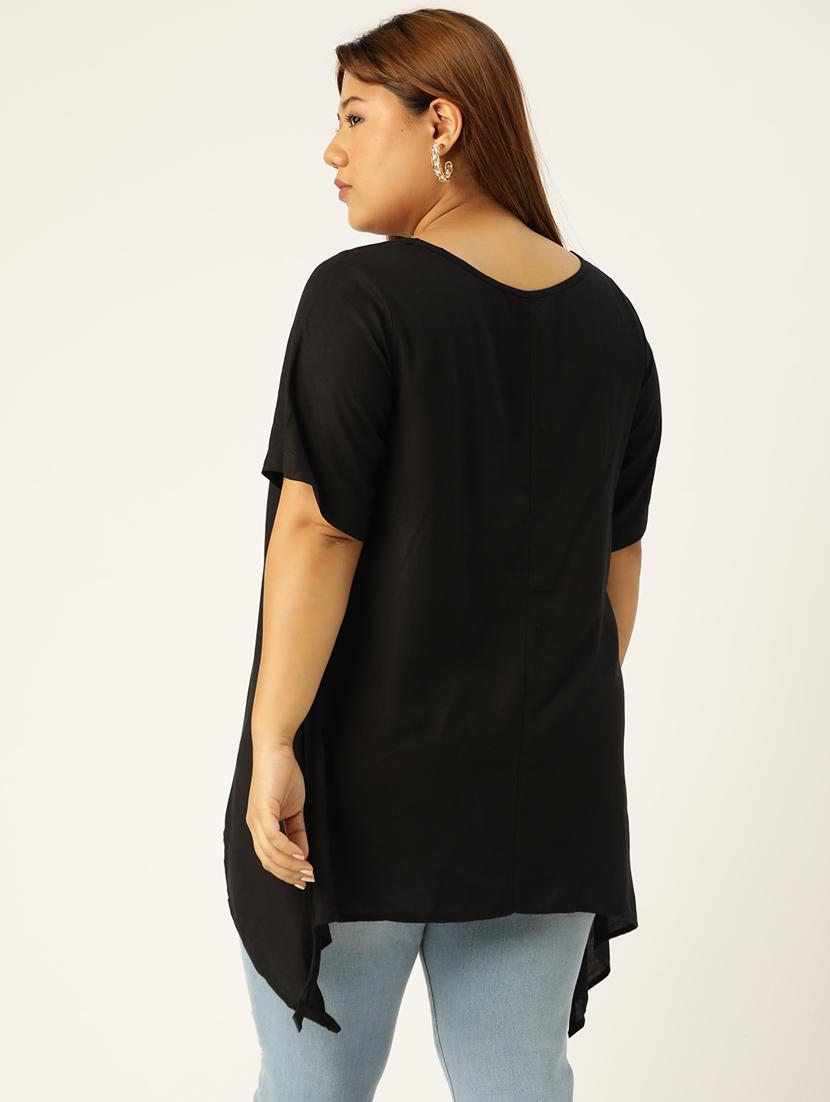 women's asymmetric round neck top - 19160413 - Standard Image - 2