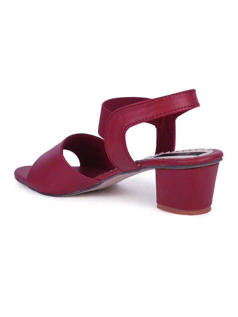 women maroon ankle strap sandal - 19160737 - Standard Image - 3