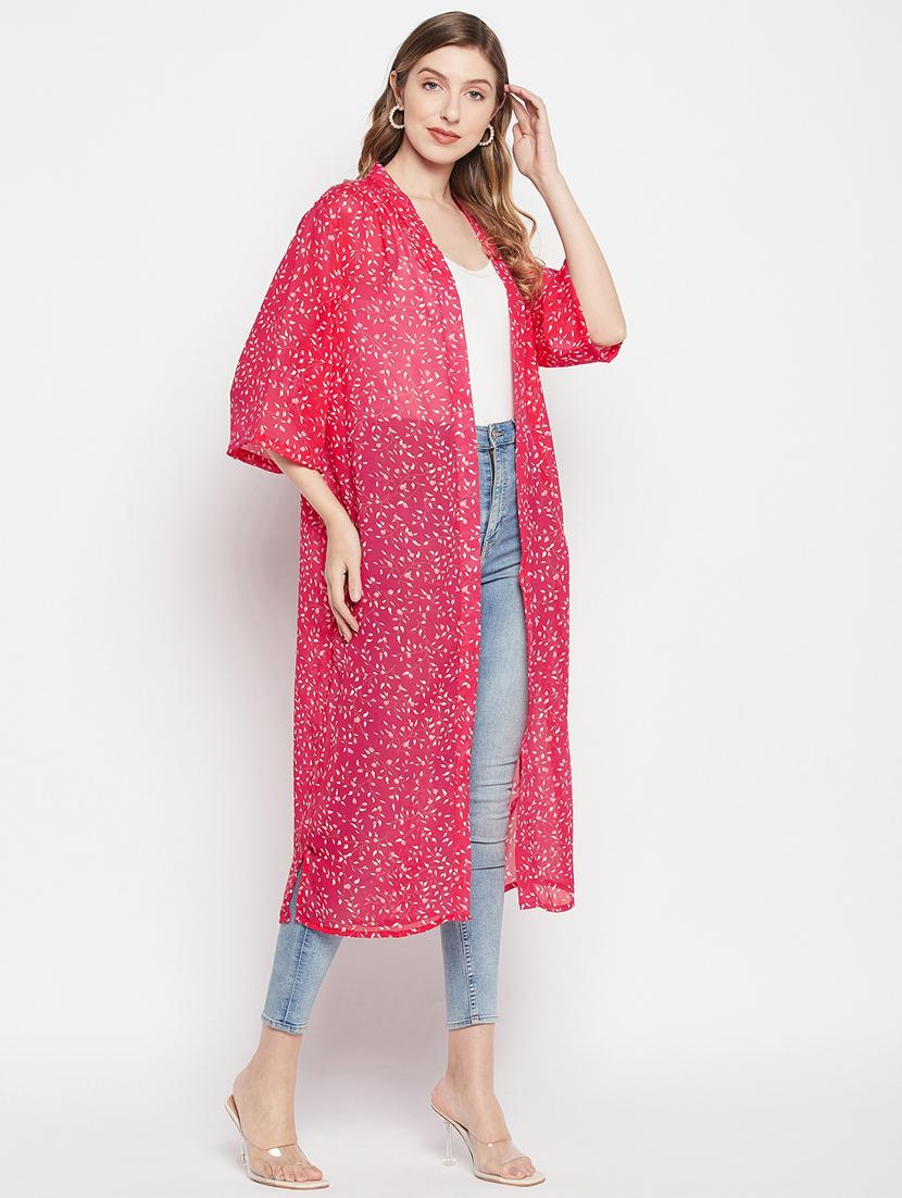 bell sleeved printed long shrug - 19161478 - Zoom Image - 2