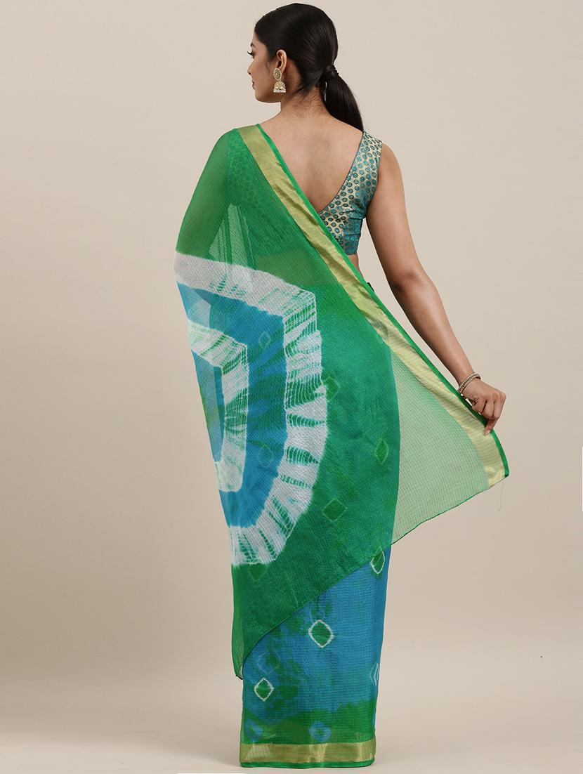 women's bandhani blue colored saree - 19179044 - Standard Image - 2