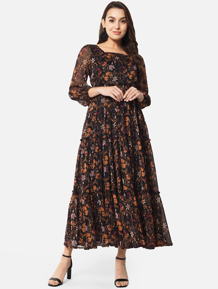 women's floral print tiered dress 