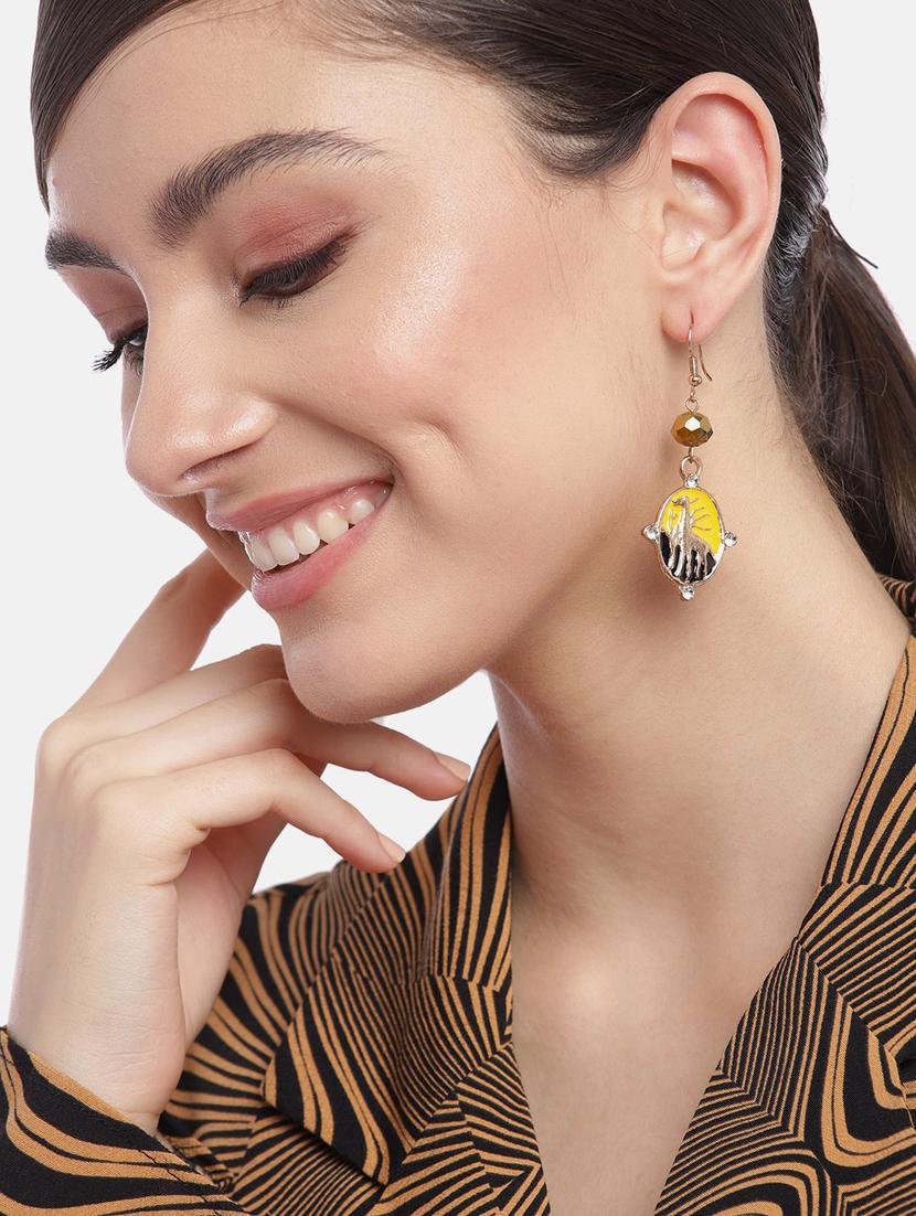 multi colored metal drop earring - 19207920 - Standard Image - 3