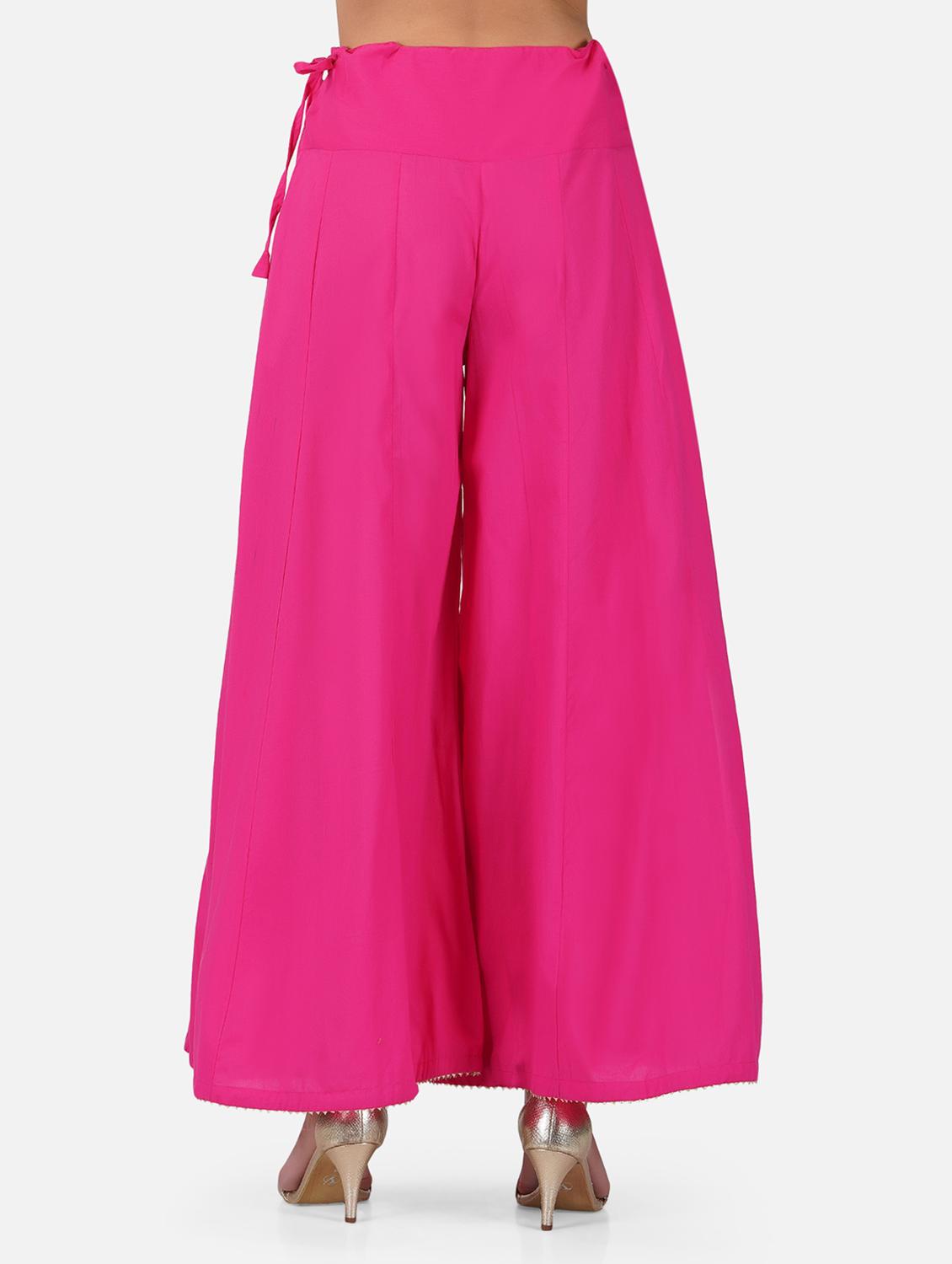pink cotton palazzos - 19219624 - Zoom Image - 2