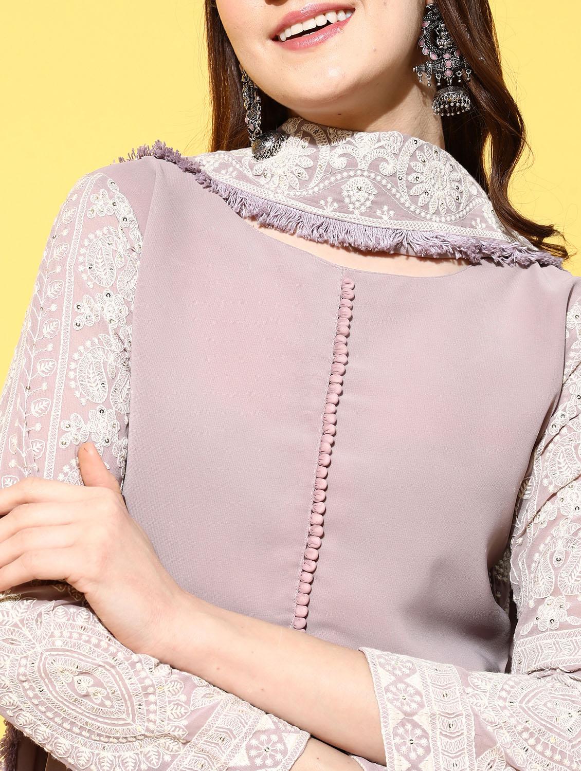 pink solid suit set with dupatta - 19225867 - Zoom Image - 4