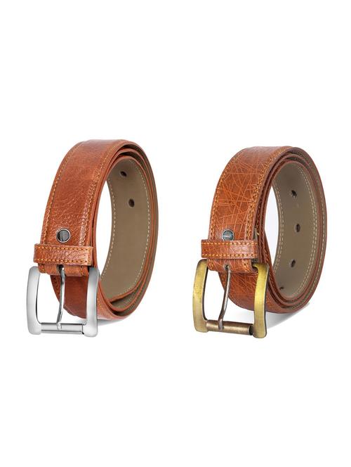 combo pack of brown leatherette belts - 19228021 - Very Small Image - 1