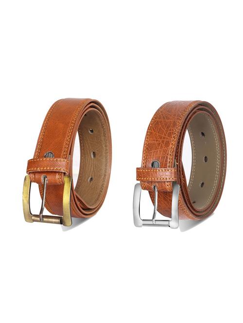 combo pack of brown leatherette belts - 19228150 - Very Small Image - 1