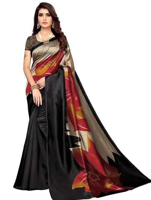 women's printed multi colored saree with blouse - 19262084 - Very Small Image - 1