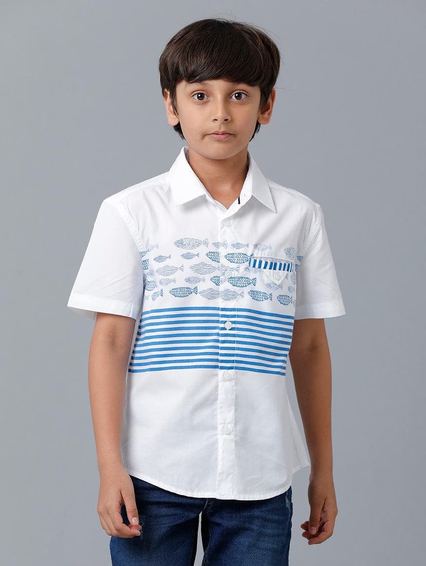 white printed shirt - 19263343 - Zoom Image - 0