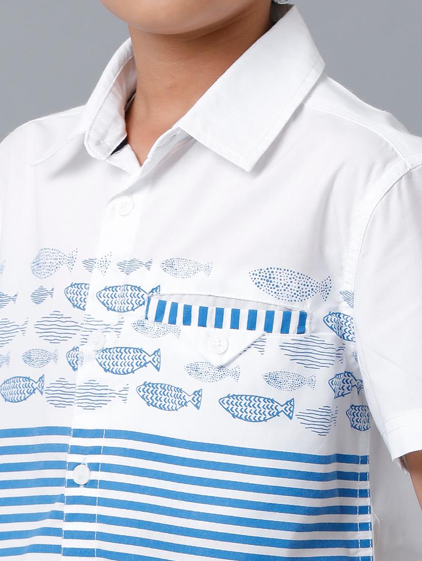 white printed shirt - 19263343 - Standard Image - 5