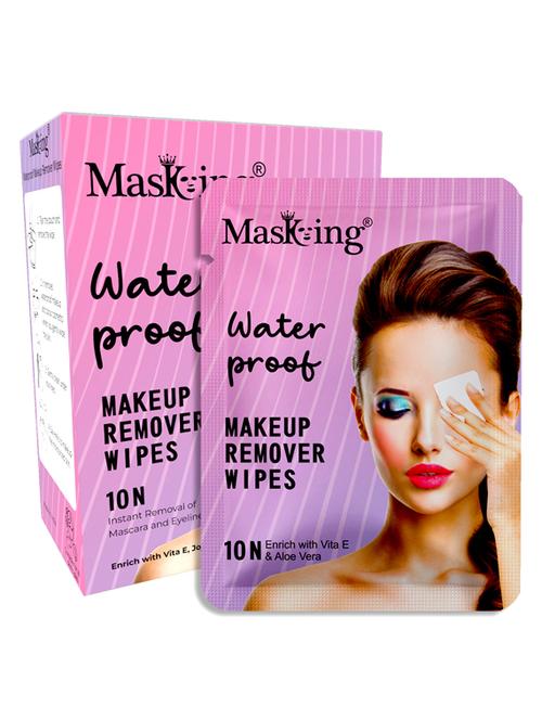 masking waterproof makeup remover wipe, cleansing face wipes with aloe vera, cucumber and vitamin e 20 wipe (pack of 1) - 19285389 - Very Small Image - 1