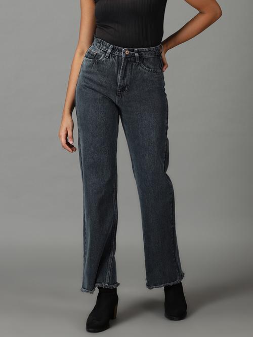 women's plain straight fit jeans - 19294756 - Very Small Image - 1