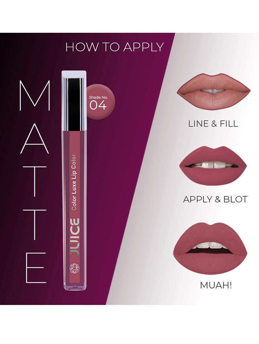 juice | matte color luxe lip color | with goodness of bio retinol, moisturising lock technology, spf 15 lipstick (m04) - 19313715 - Zoom Image - 2