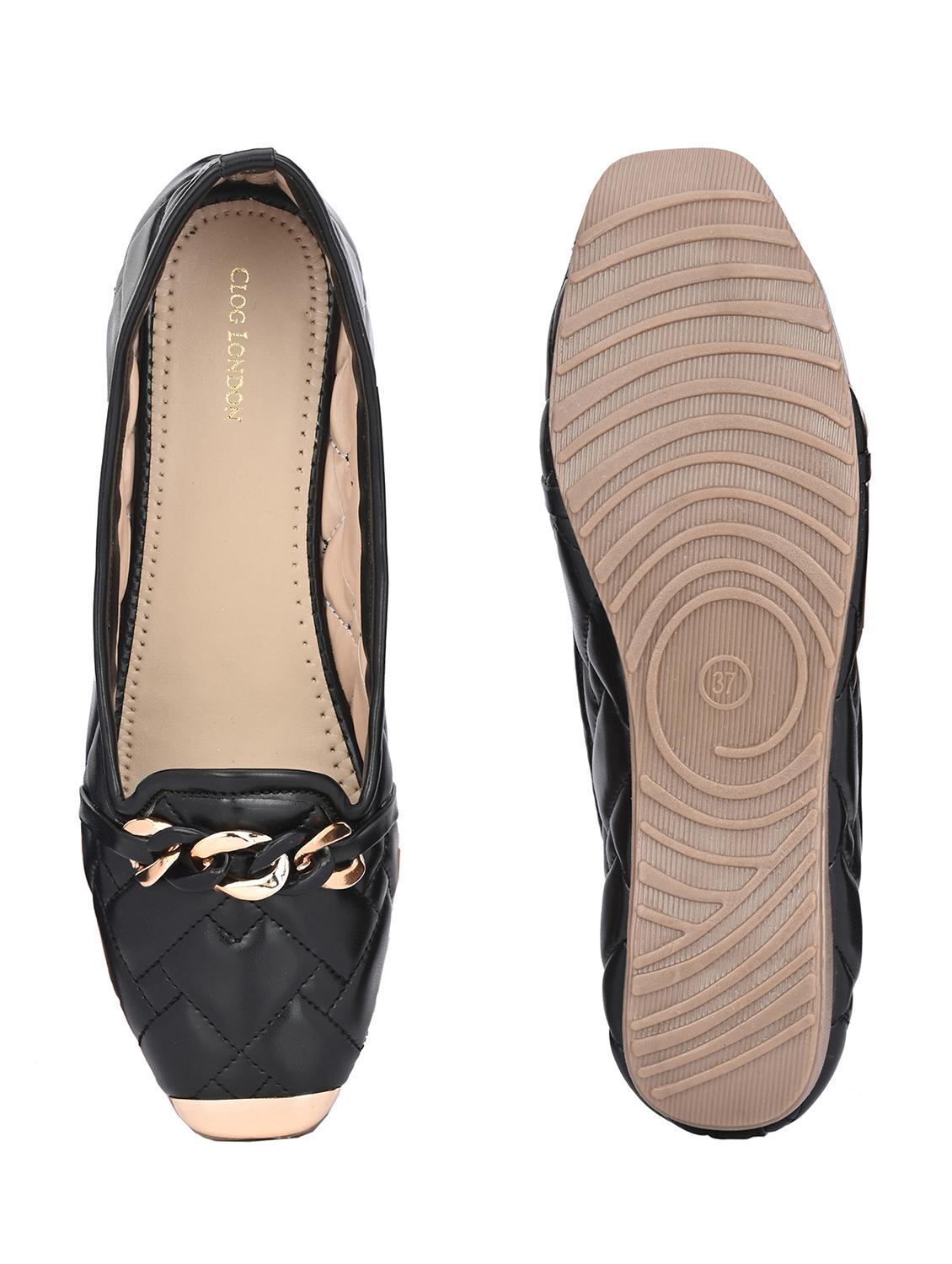 black synthetic slip on loafers - 19313842 - Standard Image - 3
