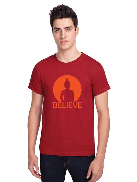 round neck printed front print t-shirt - 19324669 - Zoom Image - 0