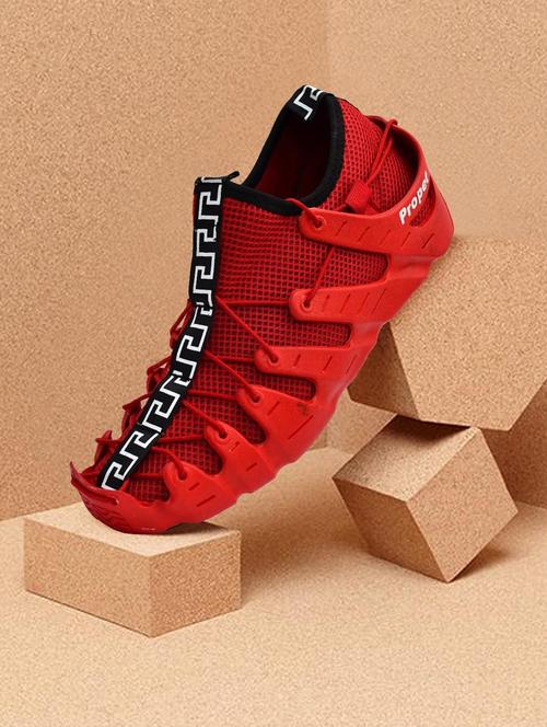 men red lace up casual shoes - 19335079 - Very Small Image - 1