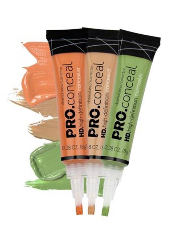 favon fabsecret pack of 3 pro.conceal hd concealers (yellow, orange and green)