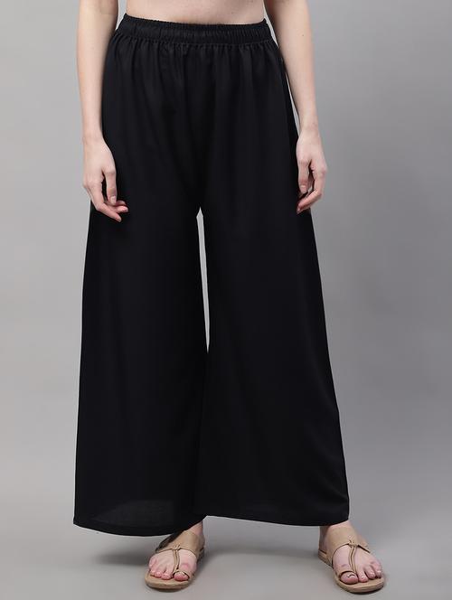 black viscose cullottes palazzo - 19335392 - Standard Image - 0