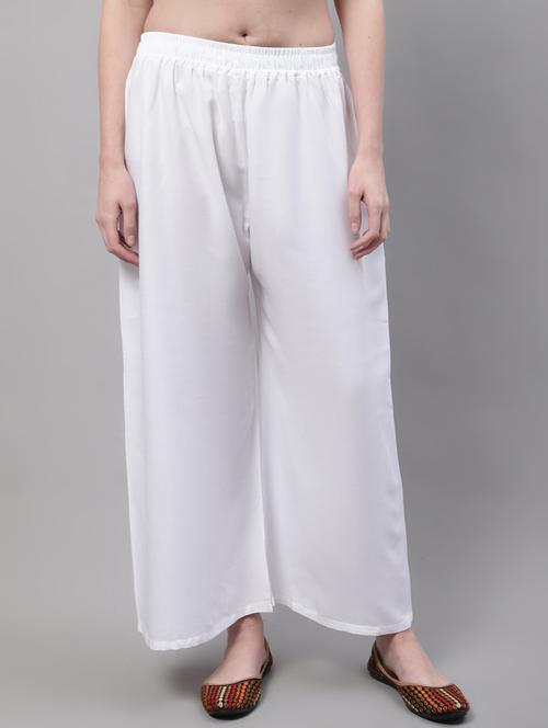 white viscose flared palazzo - 19335393 - Standard Image - 0