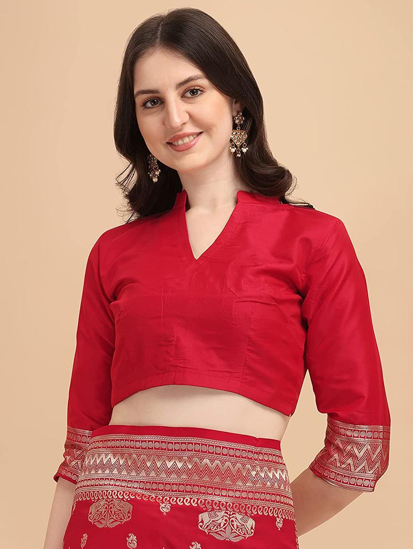 women's banarasi saree with blouse - 19337210 - Standard Image - 2