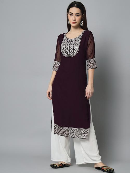 women's straight kurta - 19339985 - Very Small Image - 1
