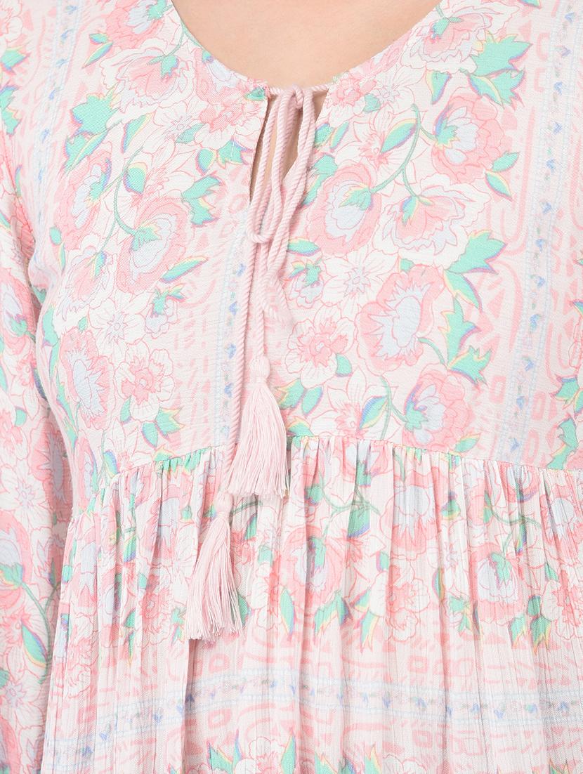 pink printed long sleeve tunic - 19343083 - Standard Image - 5