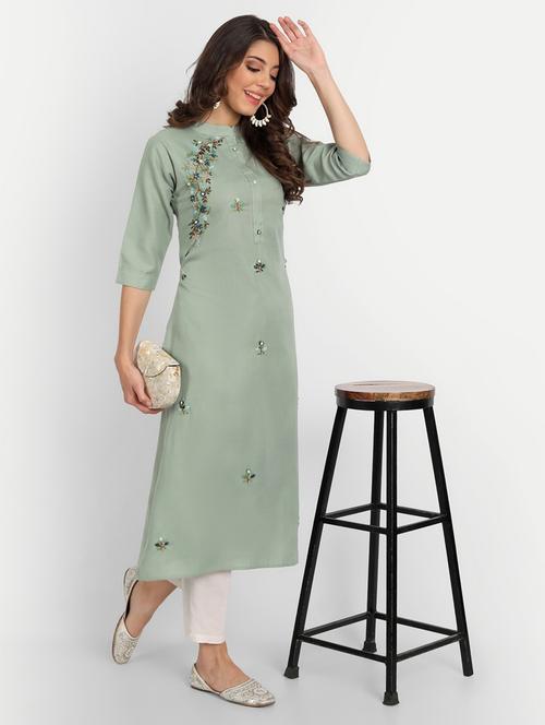 women's straight kurta - 19349990 -  Standard Image - 0