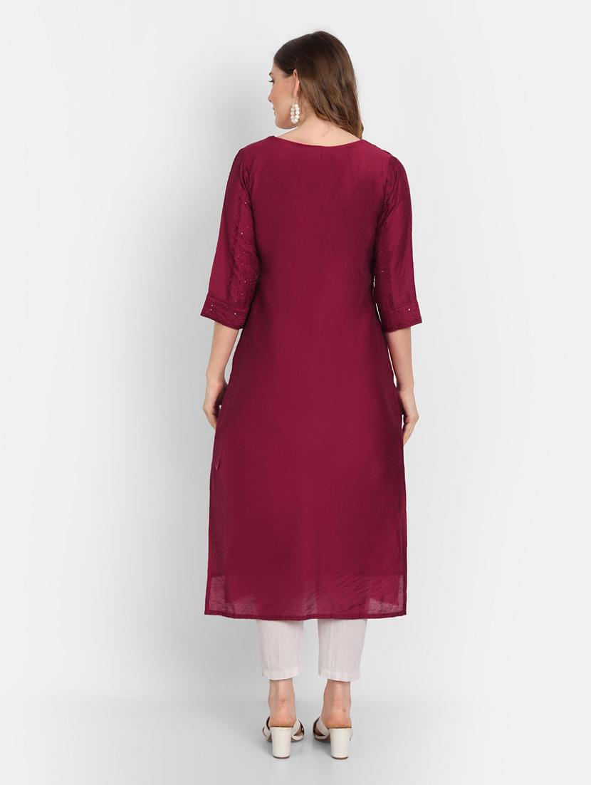 women's straight kurta - 19350397 - Standard Image - 3
