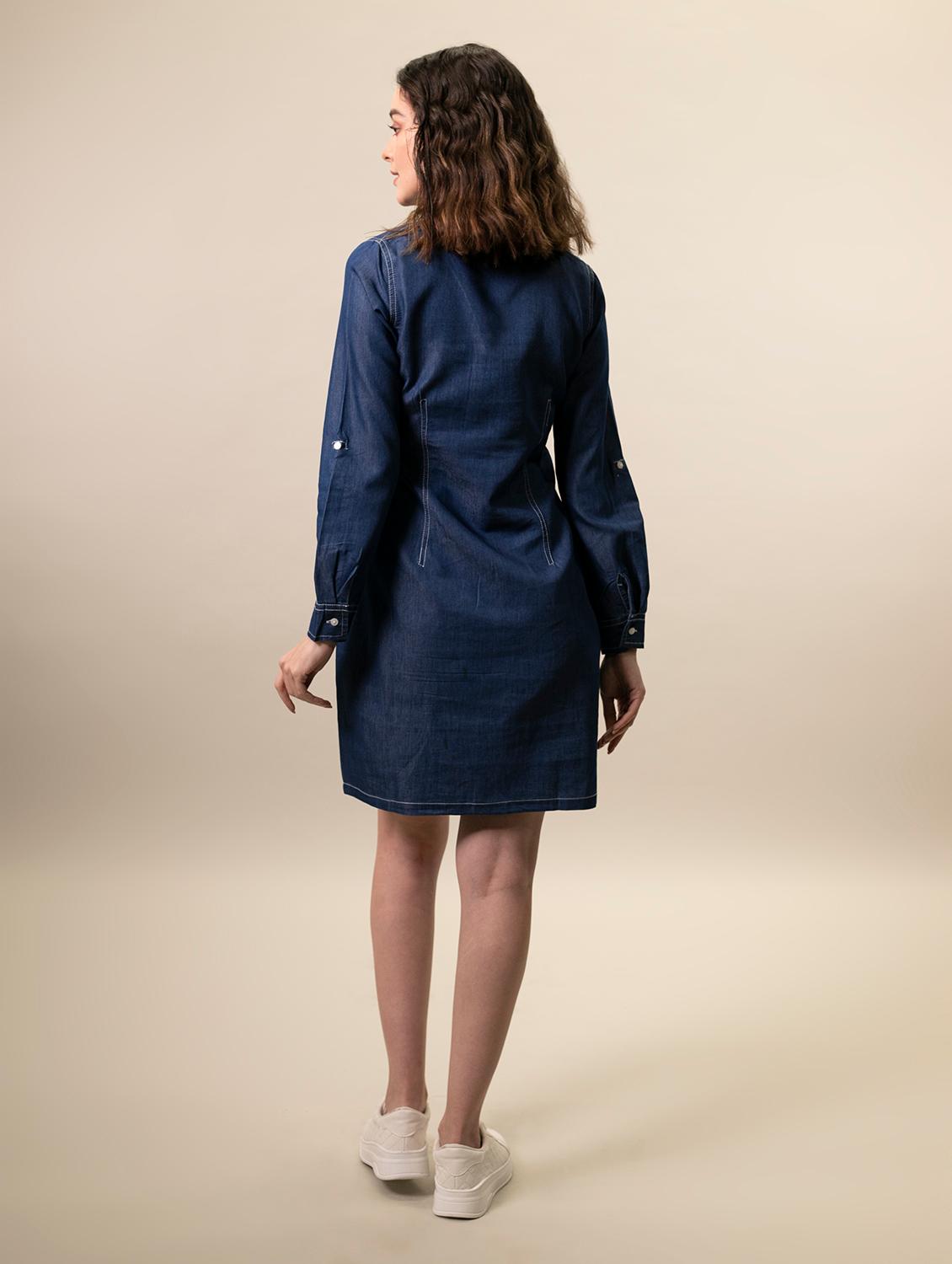 women's shirt solid dress - 19371255 - Standard Image - 3