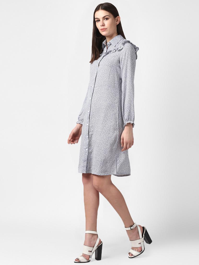 women's micro print dress - 19371333 - Standard Image - 2