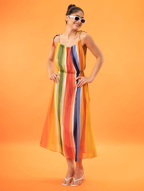 women's fit & flare printed dress - 19371398 - Standard Image - 0