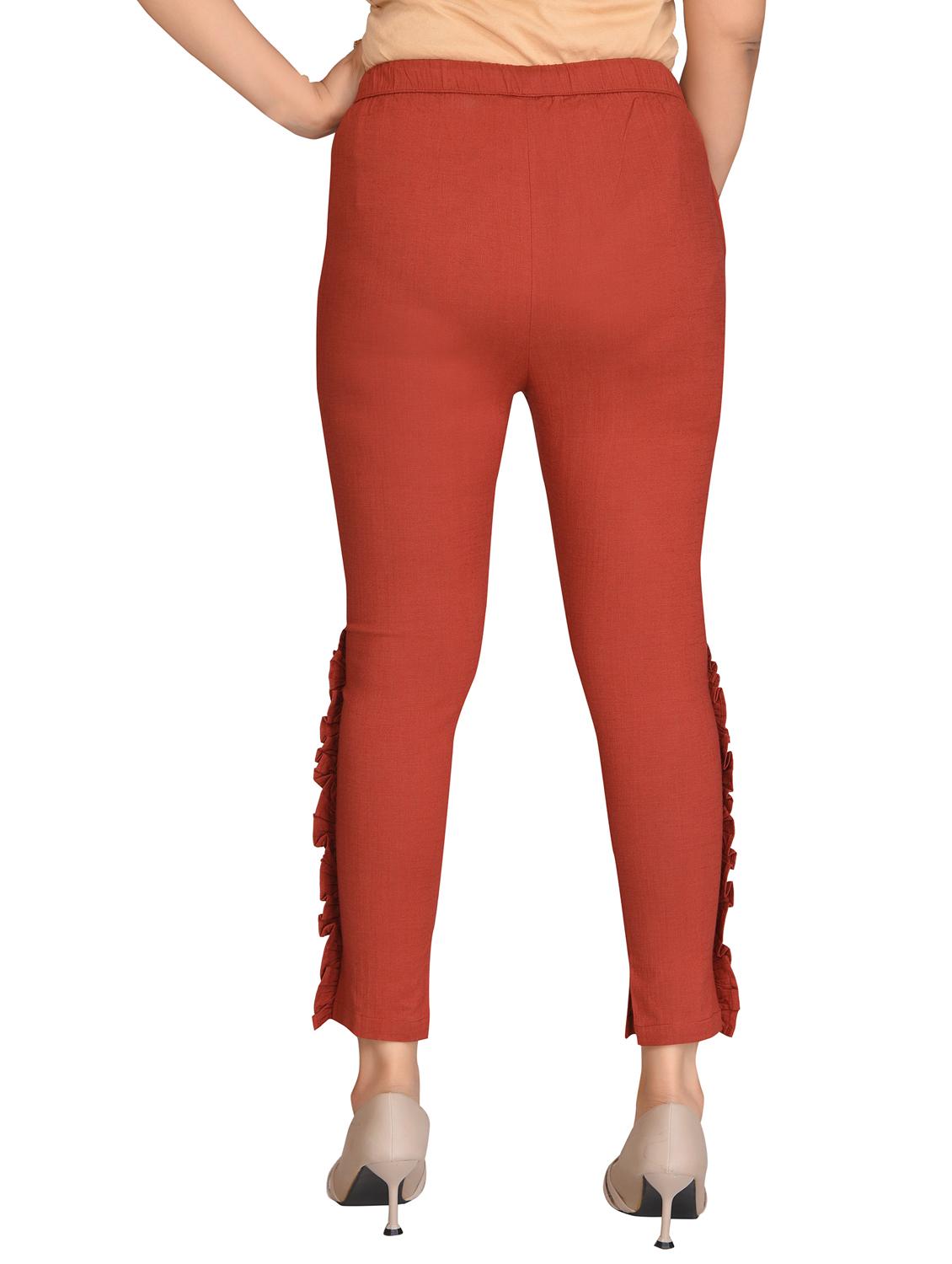 women solid flat front cigarette pants - 19383246 - Standard Image - 2