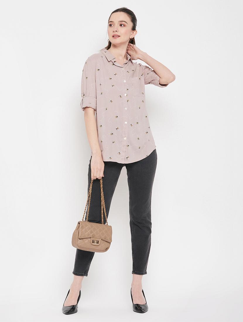 pink printed regular shirt - 19387798 - Standard Image - 4