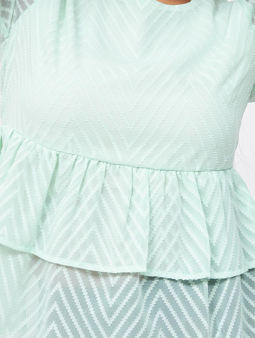 self design chiffon peplum top - 19411703 - Standard Image - 4