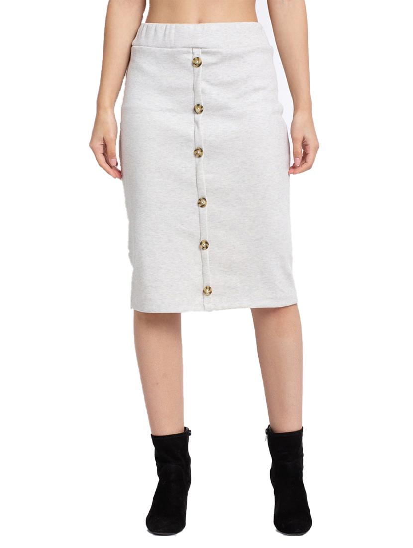 grey solid a-line skirt - 19417211 -  Zoom Image - 0