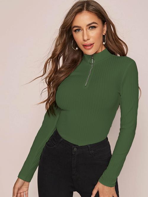 women's straight high neck top - 19417344 - Standard Image - 0