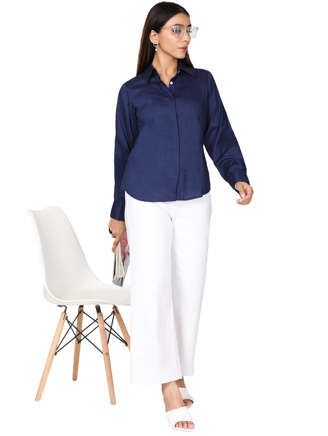 shirt collar solid regular tunic - 19452113 - Standard Image - 4