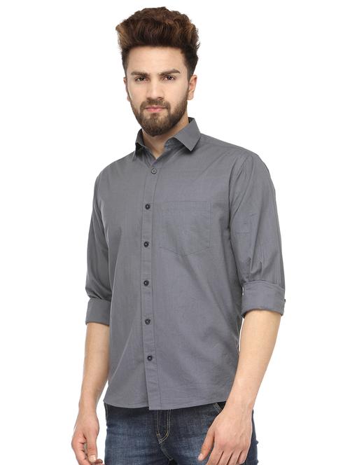 mens solid casual shirt - 19452966 - Very Small Image - 1