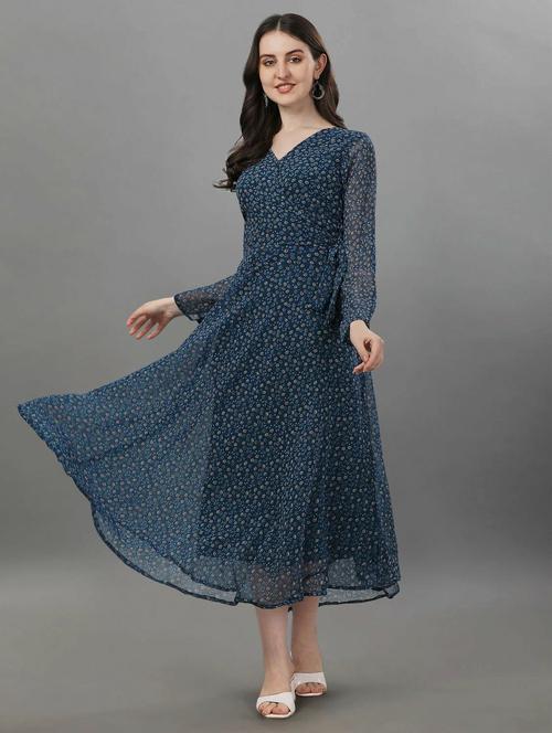 women's fit & flare self design dress - 19487730 - Standard Image - 0