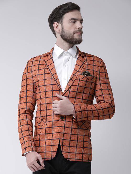 orange checkered formal blazer - 19488724 - Very Small Image - 1